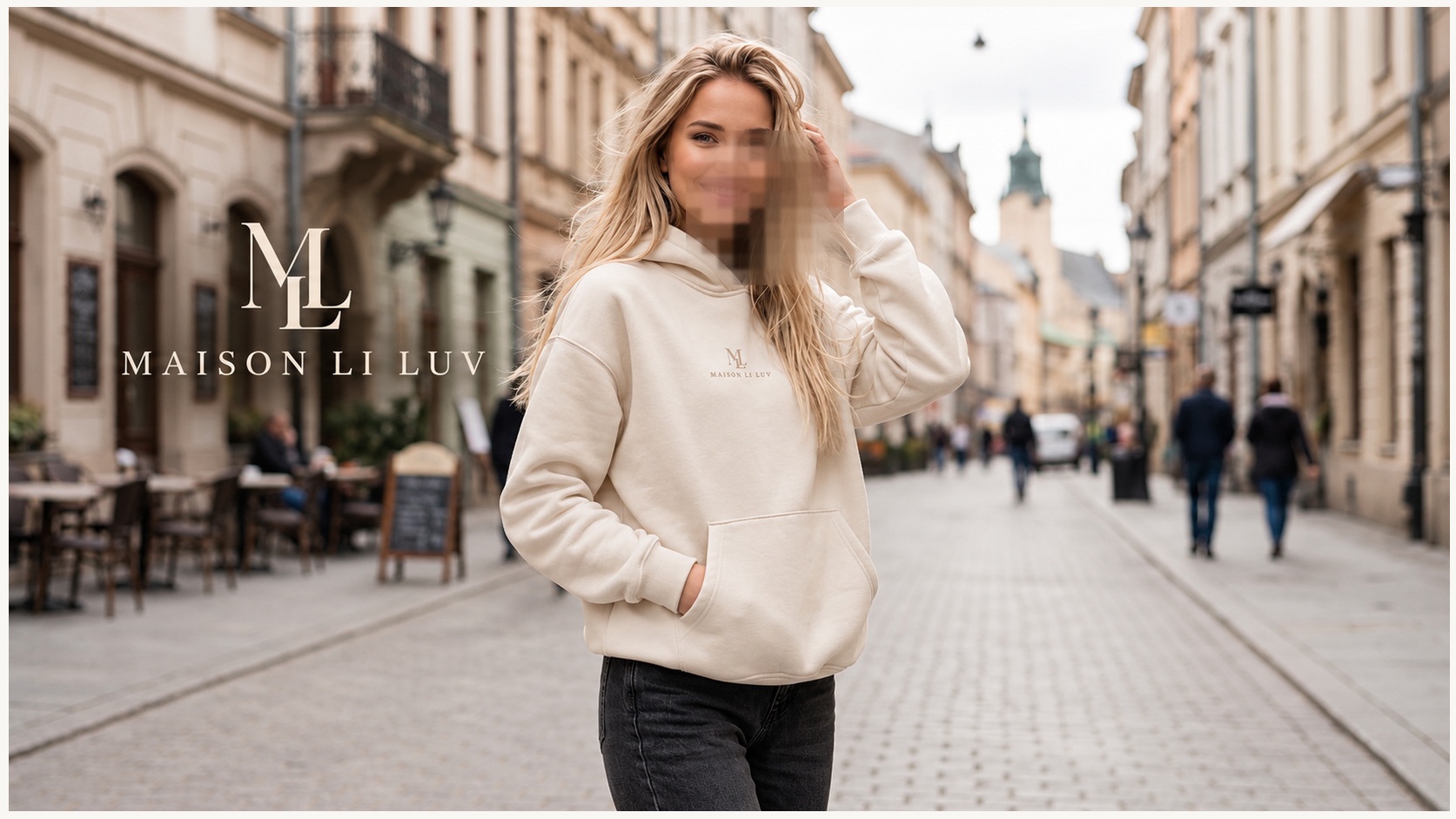 Cream Logo Hoodie