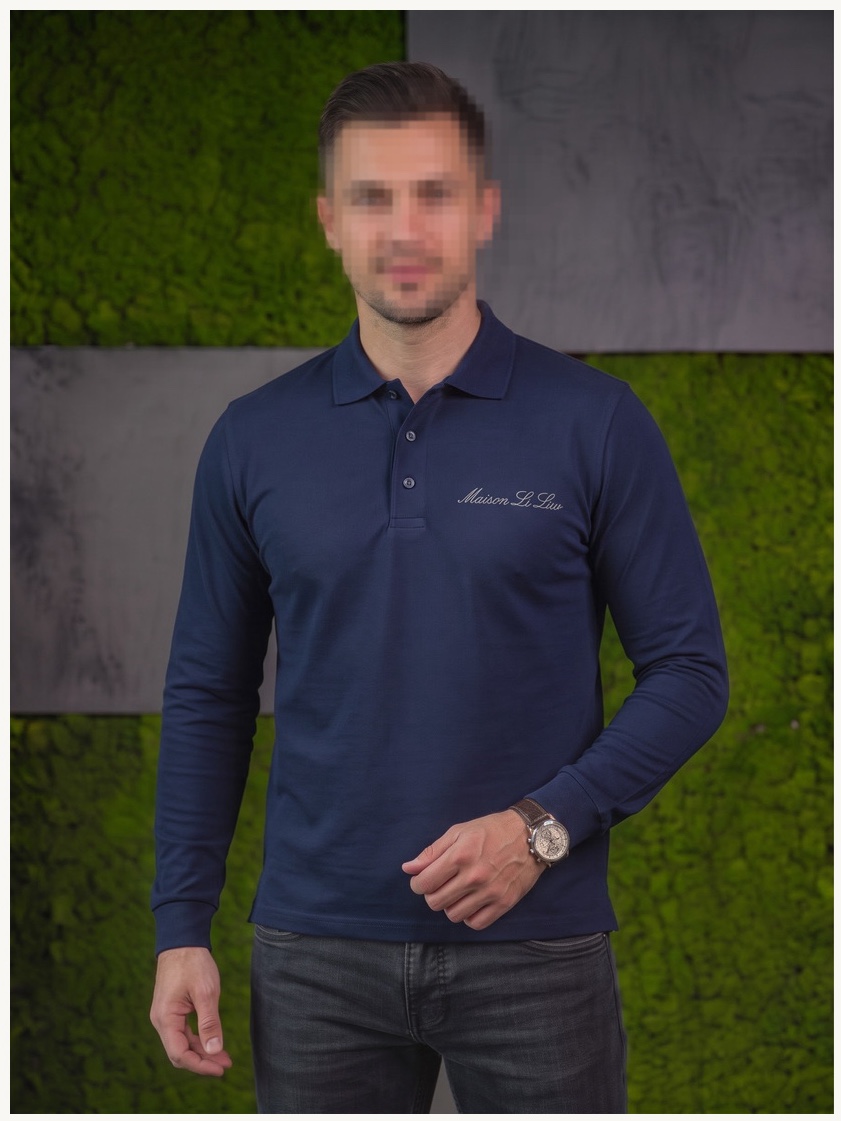 Navy Long Sleeve Polo