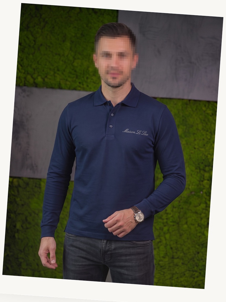 Navy Long Sleeve Polo