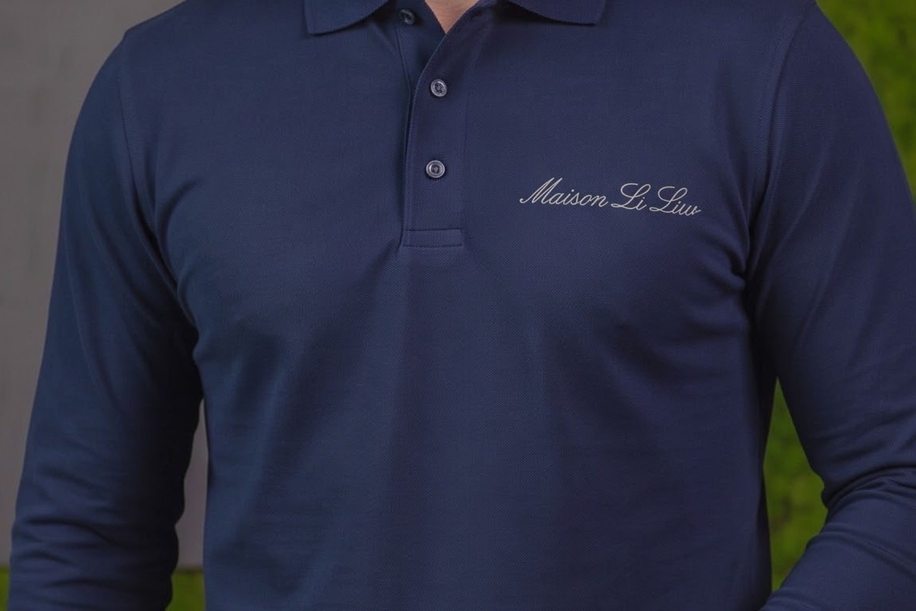 Navy Long Sleeve Polo