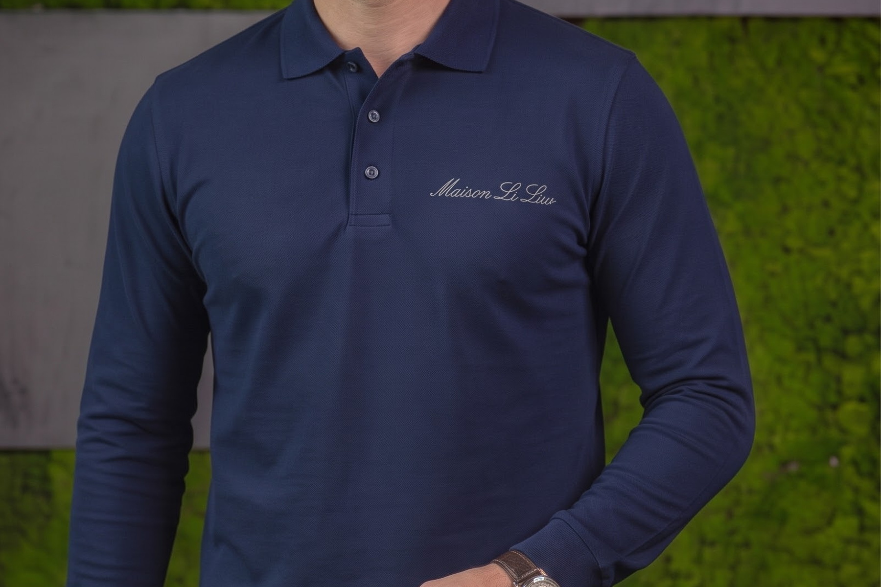 Navy Long Sleeve Polo