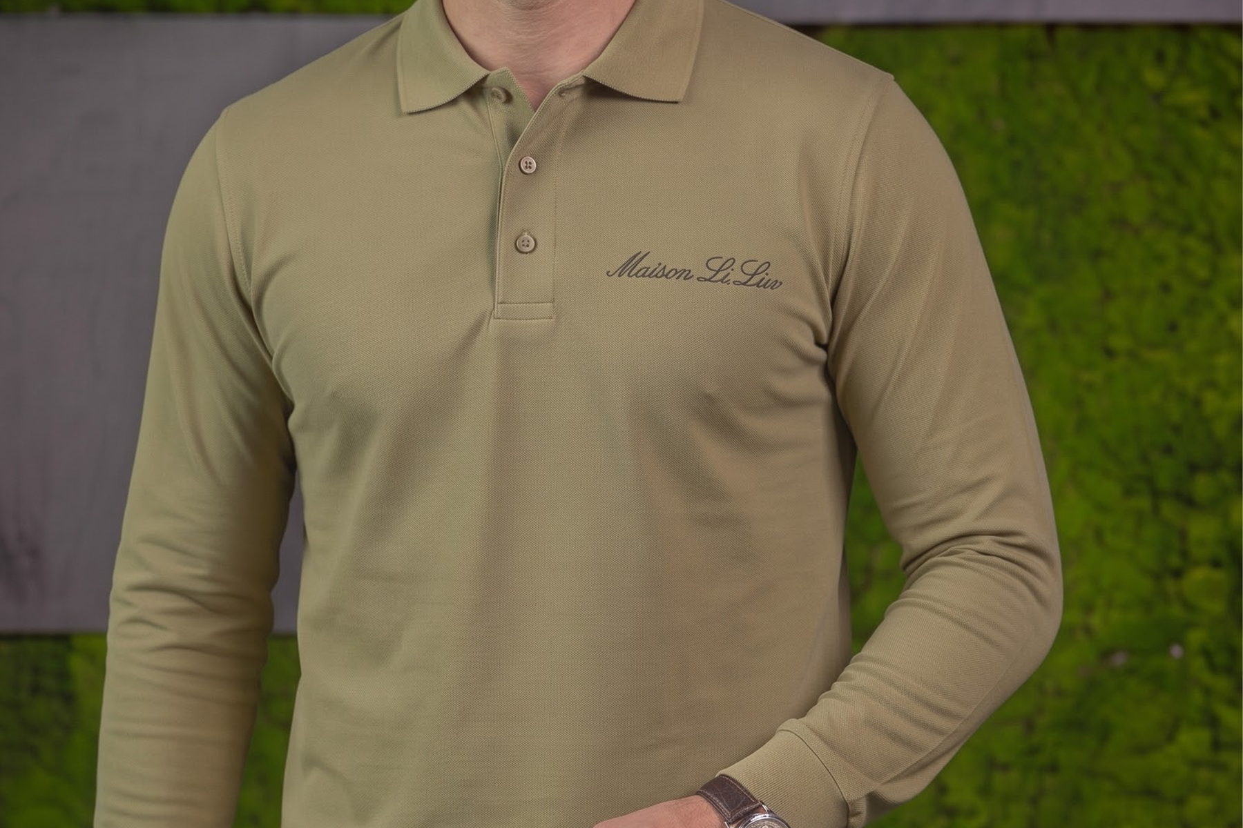 Olive Long Sleeve Polo