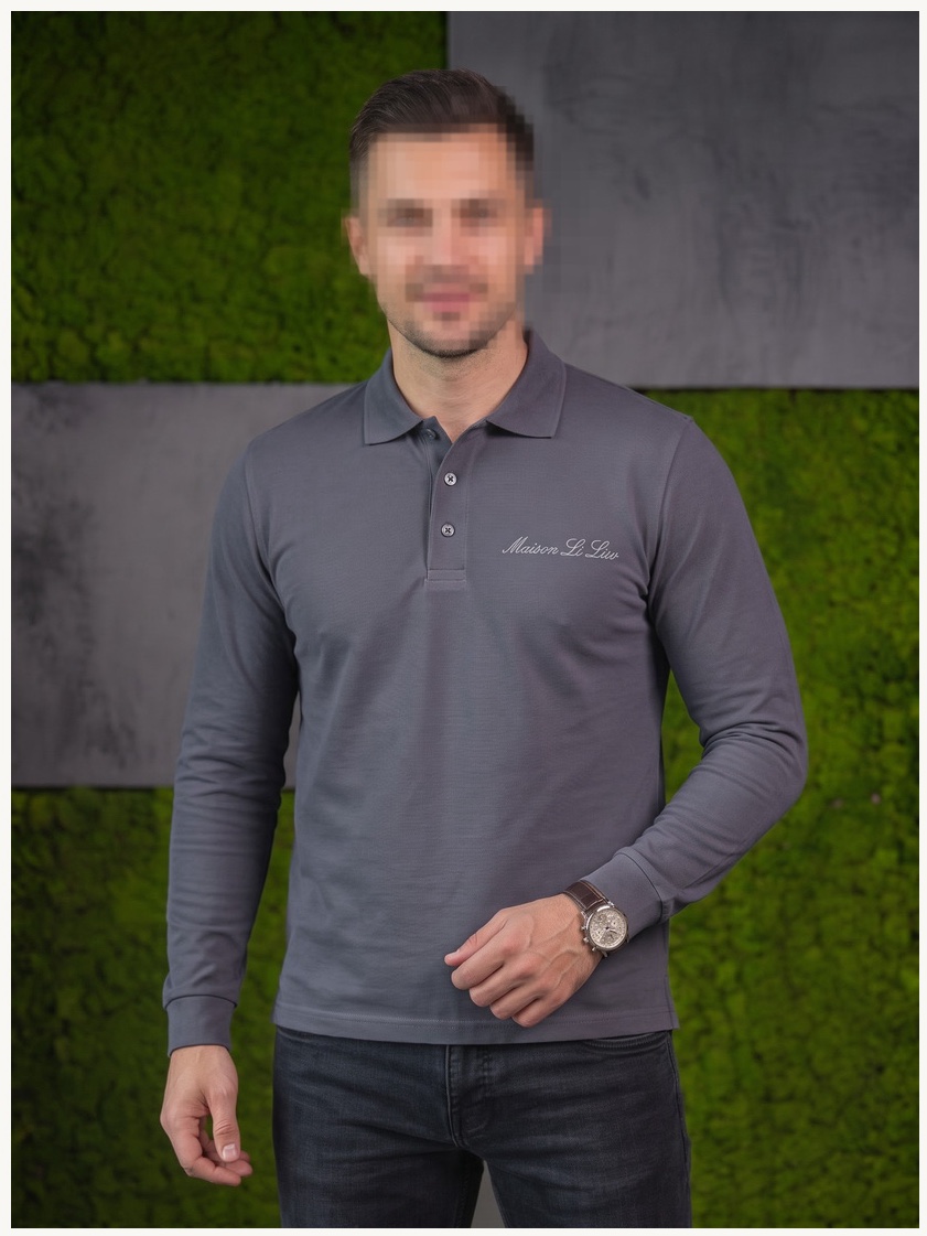 Slate Long Sleeve Polo