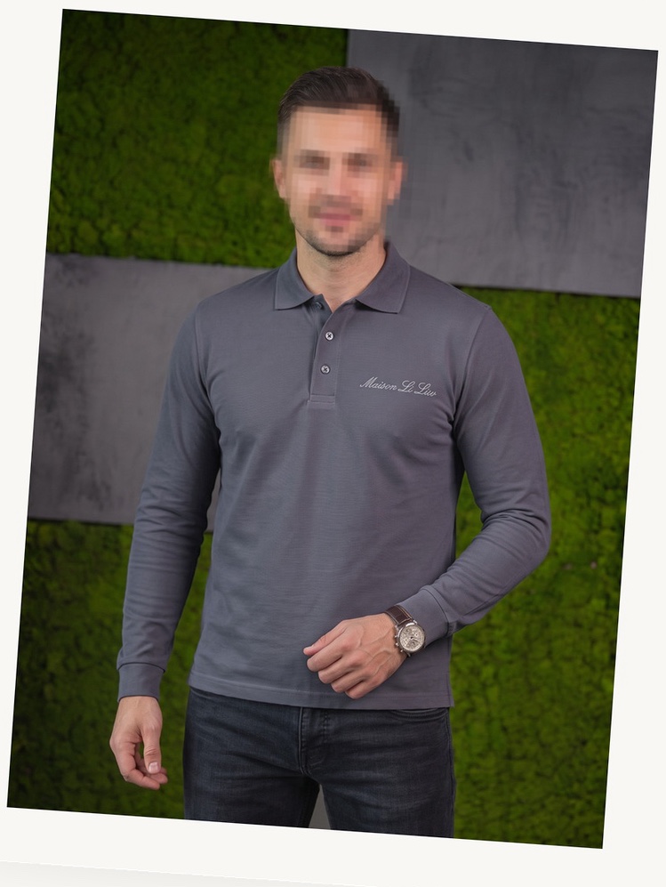 Slate Long Sleeve Polo
