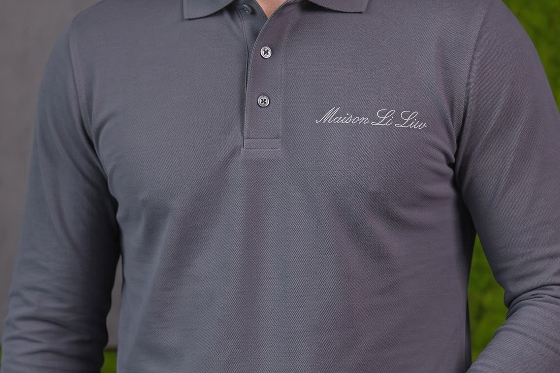 Slate Long Sleeve Polo