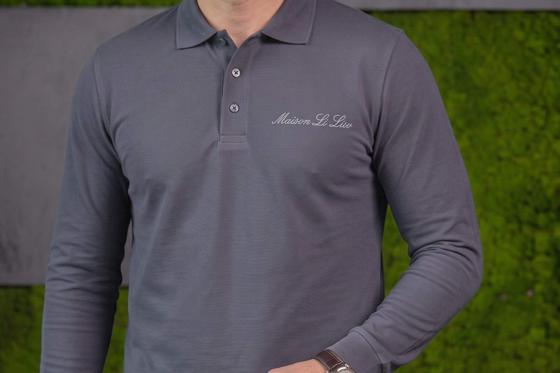 Slate Long Sleeve Polo