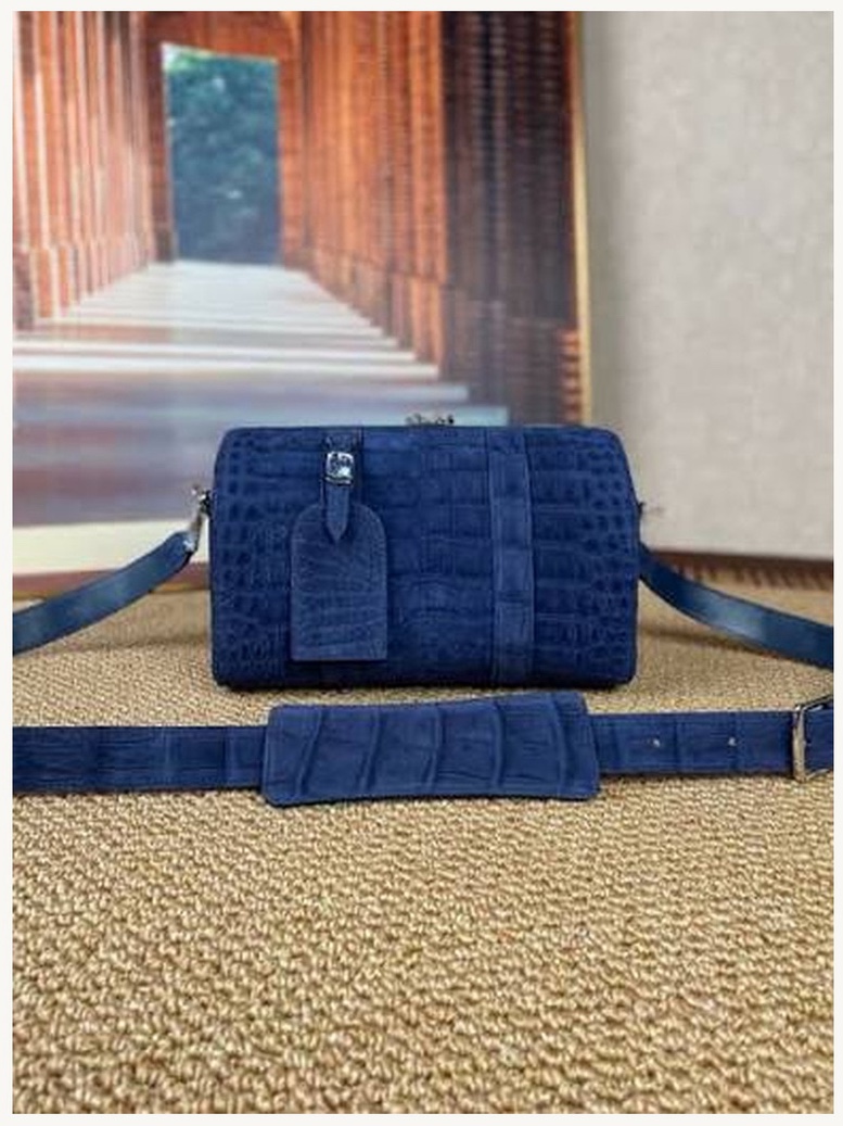 Navy Barrel Bag