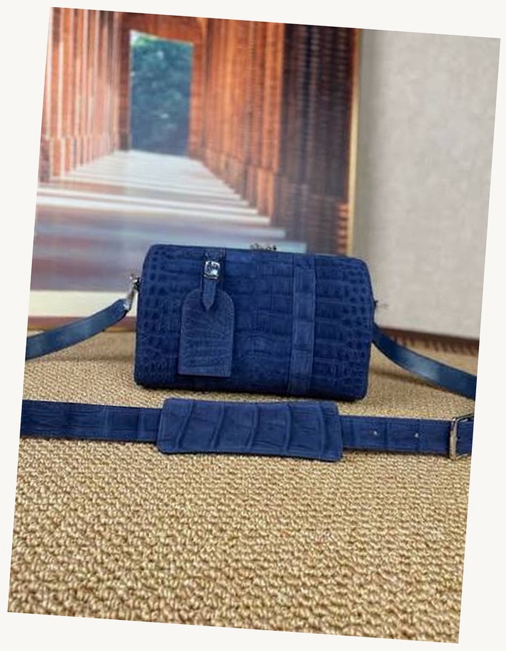Navy Barrel Bag