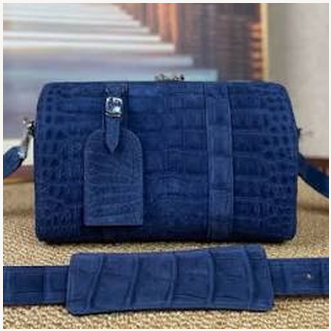 Navy Barrel Bag