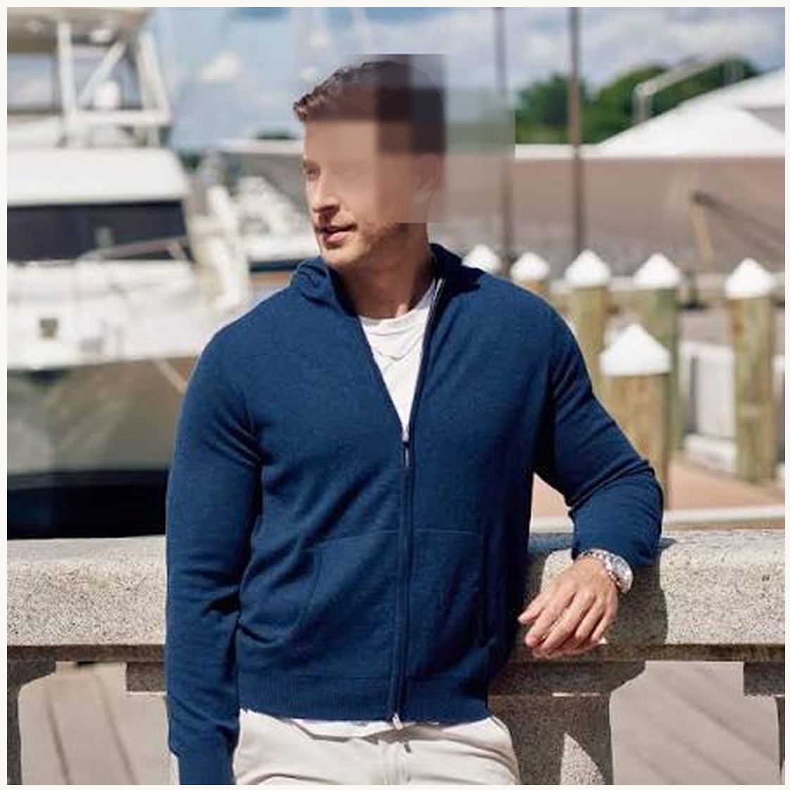 Navy Cashmere Cardigan