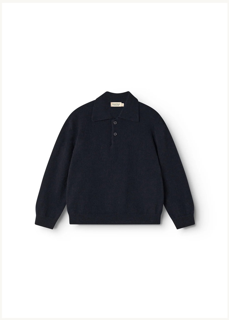 Navy Wool Polo