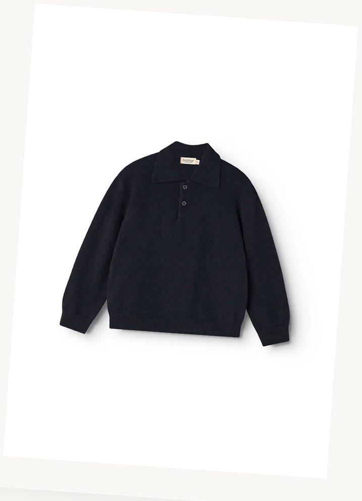 Navy Wool Polo