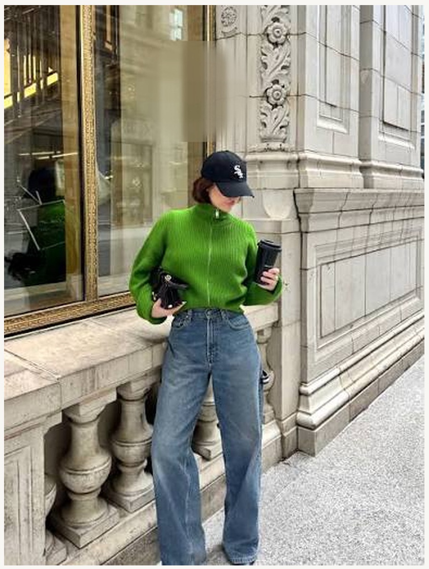 Lime Zip Sweater